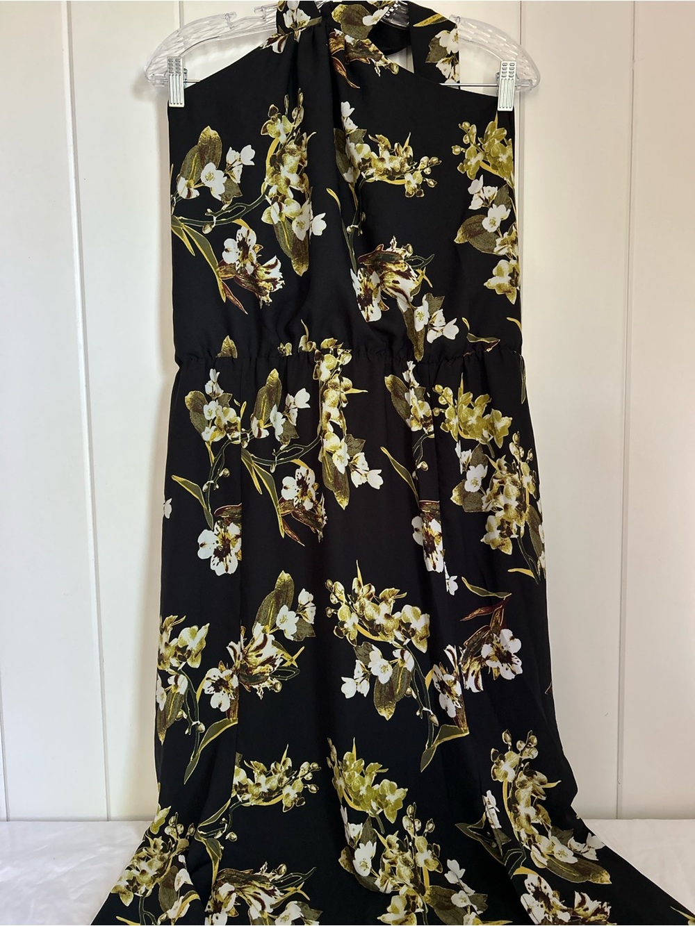 New York and Company XXL maxi Dress Black strapless Halter Floral Print NY&CO - Picture 13 of 16